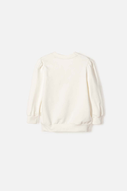 POLERON DE MINNIE MOUSE CERRADO MARFIL PARA NIÑA 2T A 5T