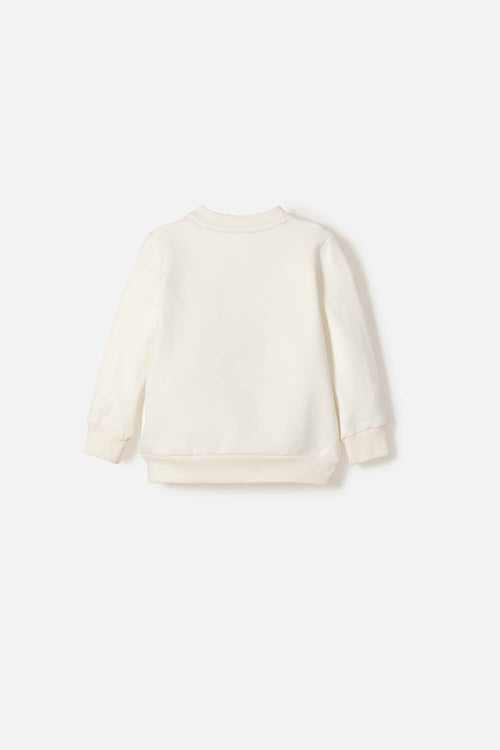 POLERON DE MINNIE MOUSE CERRADO MARFIL PARA BEBÉ NIÑA