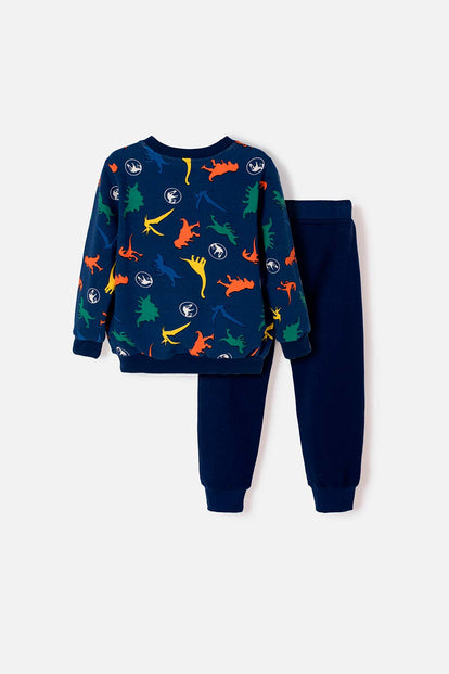 CONJUNTO DE JURASSIC WORLD PANTALÓN LARGO AZUL PARA NIÑO 2T A 6T