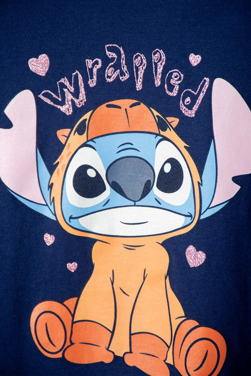 POLERA DE LILO Y STITCH AZUL MANGA LARGA PARA NIÑA DE 2T A 6T