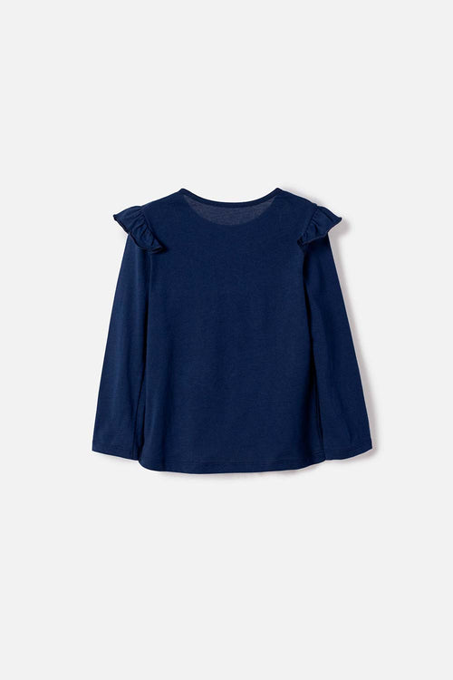 POLERA DE LILO Y STITCH AZUL MANGA LARGA PARA NIÑA DE 2T A 6T